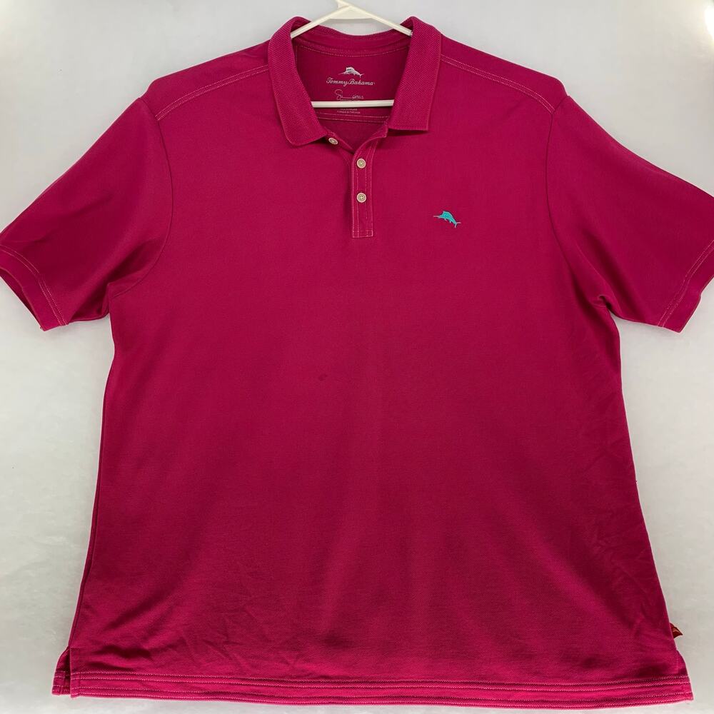 Tommy Bahama Men's Supima Cotton Short Sleeve Pink Polo Size 2XL